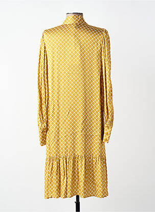 Robe mi-longue coupe fluide manches longues jaune TARA JARMON femme