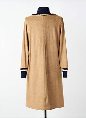 Robe mi-longue manches longues manches longues marron TRICOT CHIC femme