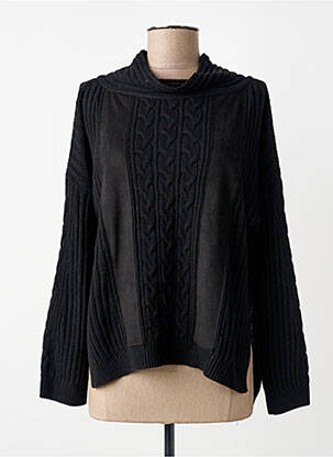 Pull coupe cintrée manches longues noir TRICOT CHIC femme