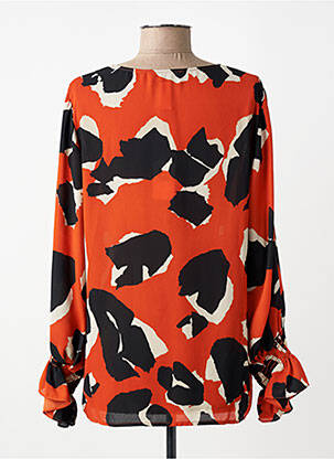 Blouse imprimé fantaisie manches longues orange JOSEPH RIBKOFF femme