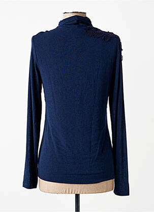 Top stretch manches longues bleu TRICOT CHIC femme