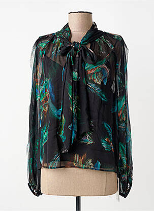 Blouse légère et transparente manches longues noir MARC CAIN femme