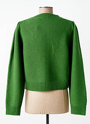 Gilet manches longues col rond vert TARA JARMON femme