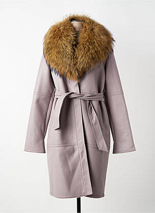 Manteau long coupe cintrée sans capuche violet PREGIO COUTURE femme