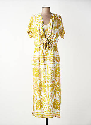 Robe longue imprimé fantaisie manches courtes vert BLEU BLANC ROUGE femme