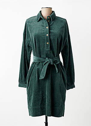 Robe mi-longue manches longues manches longues vert RIVER WOODS femme