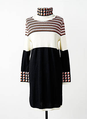 Robe pull stretch manches longues noir TRICOT CHIC femme