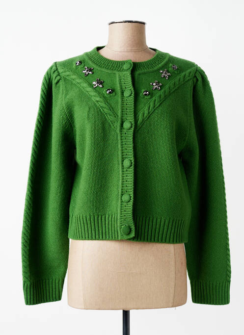 Gilet manches longues stretch vert TARA JARMON femme
