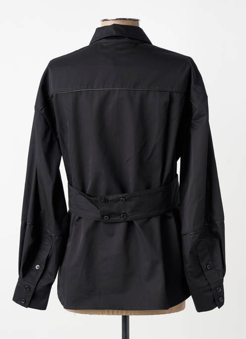 Chemisier coupe cintrée manches longues noir BLEU BLANC ROUGE femme