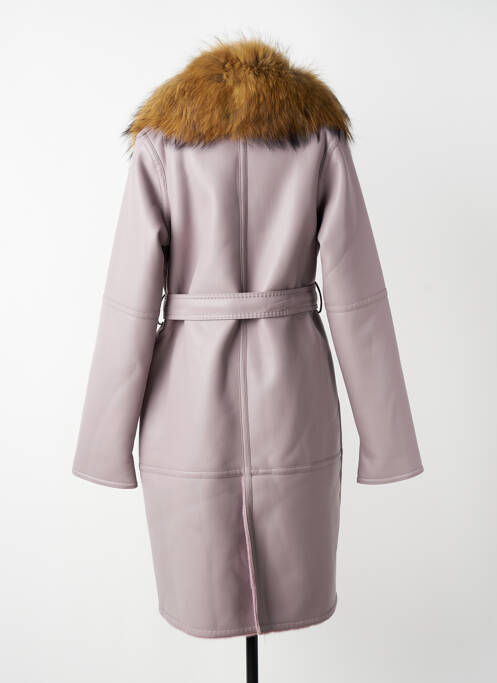 Manteau long coupe cintrée sans capuche violet PREGIO COUTURE femme
