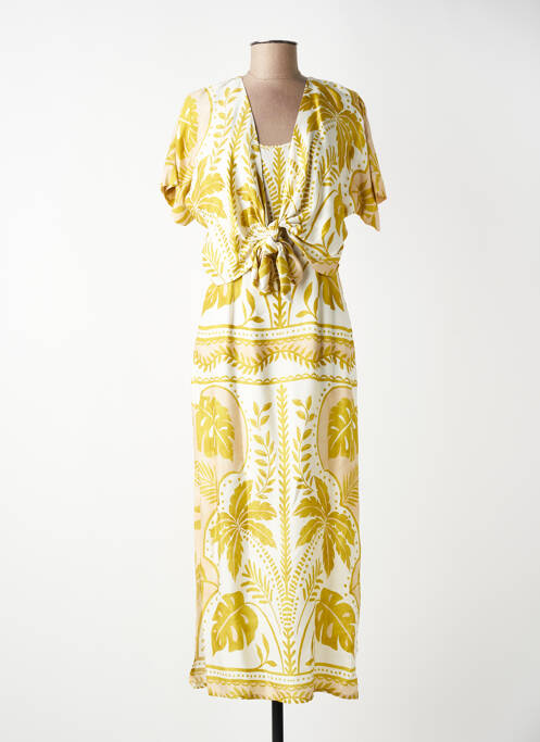 Robe longue imprimé fantaisie manches courtes vert BLEU BLANC ROUGE femme