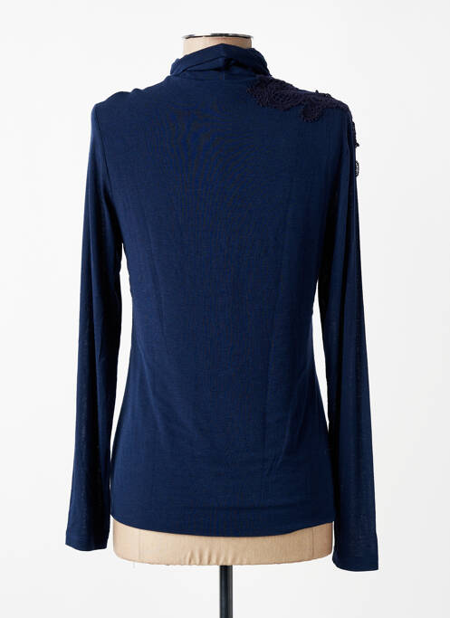 Top tissage jersey manches longues bleu TRICOT CHIC femme