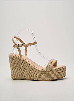Espadrilles fermeture boucle(s) talon haut de 10cm et plus beige DAY-VINE femme