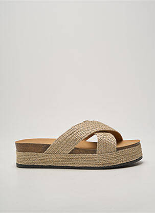 Mules/sabots tissage satiné talon de 4 à 6cm or DAY-VINE femme