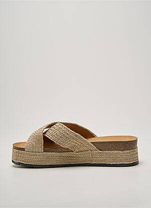 Mules/sabots tissage satiné talon de 4 à 6cm or DAY-VINE femme