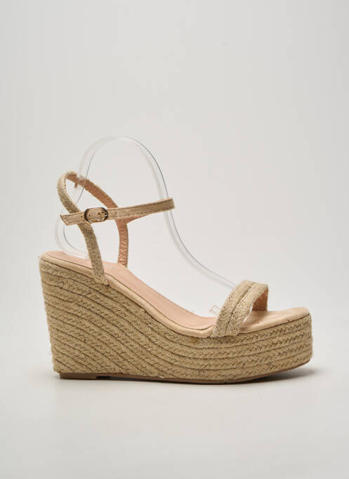 Espadrilles fermeture boucle(s) talon haut de 10cm et plus beige DAY-VINE femme
