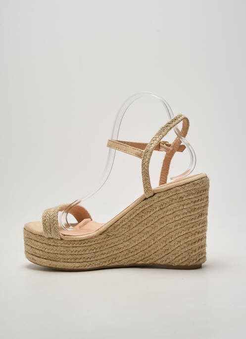 Espadrilles fermeture boucle(s) talon haut de 10cm et plus beige DAY-VINE femme