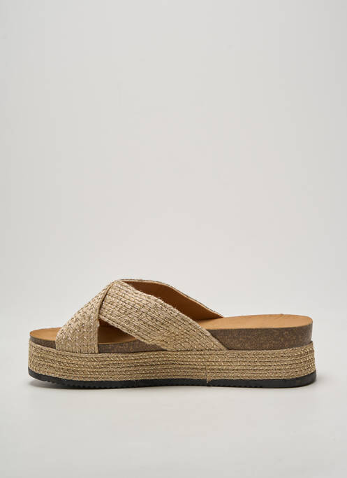 Mules/sabots tissage satiné talon de 4 à 6cm or DAY-VINE femme