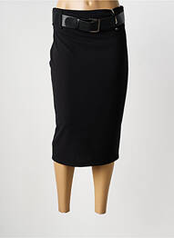 Jupe mi-longue taille normale noir DANIELA femme