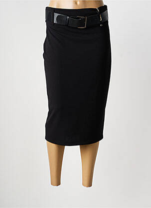 Jupe mi-longue taille normale noir DANIELA femme