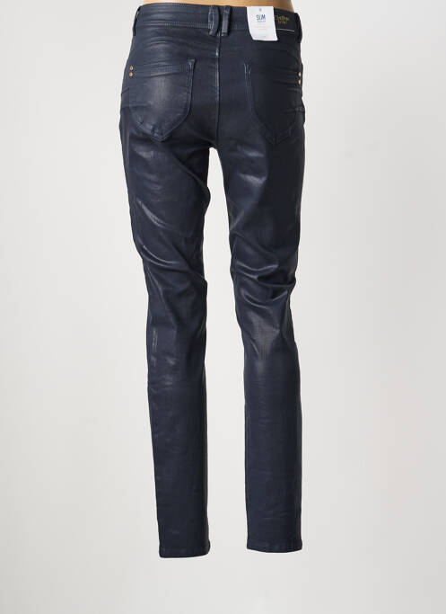 Pantalon slim tissage enduit taille normale bleu C'EST BEAU LA VIE femme