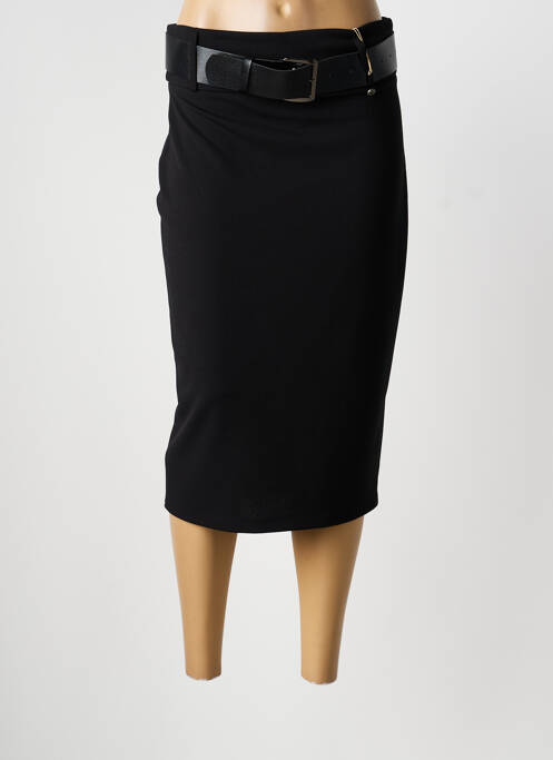 Jupe mi-longue taille normale noir DANIELA femme