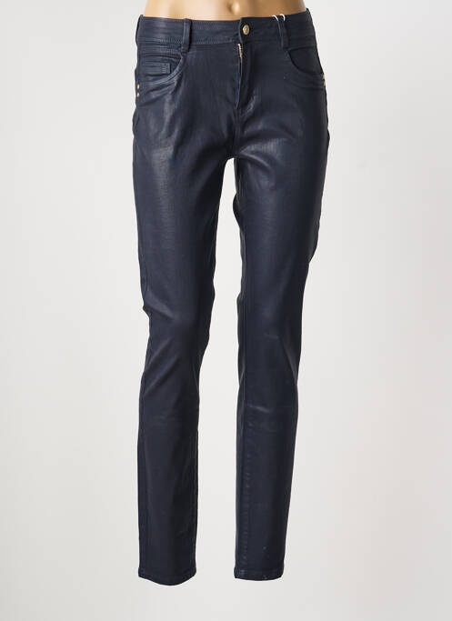 Pantalon slim tissage enduit taille normale bleu C'EST BEAU LA VIE femme