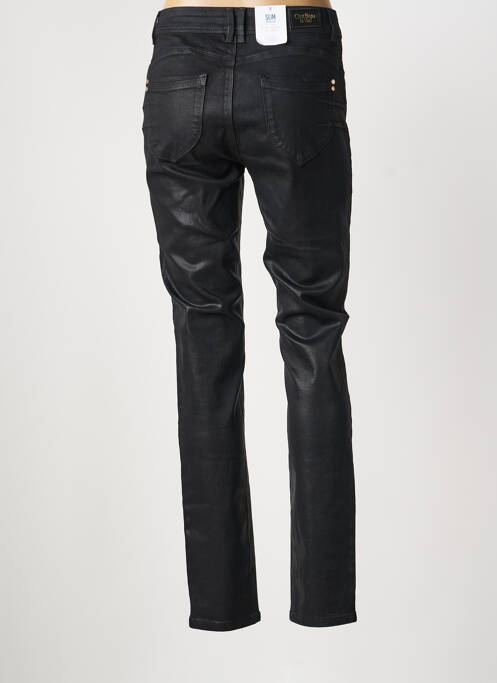 Pantalon slim tissage enduit taille normale noir C'EST BEAU LA VIE femme