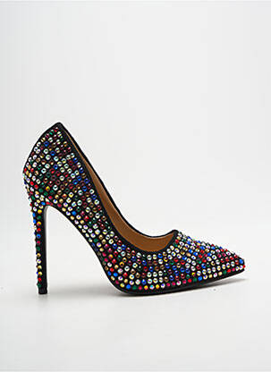 Escarpins tissage satiné talon haut de 10cm et plus noir GIVANA femme