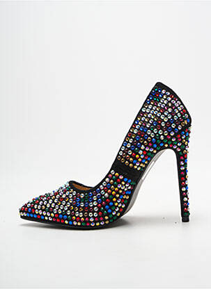 Escarpins tissage satiné talon haut de 10cm et plus noir GIVANA femme