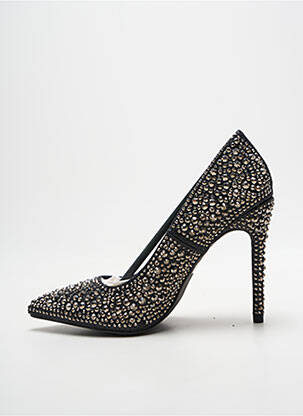 Escarpins tissage satiné talon haut de 10cm et plus noir MOOW femme