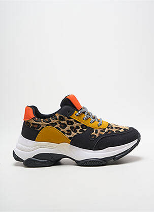Baskets bout rond talon de 4 à 6cm jaune IDEAL SHOES femme