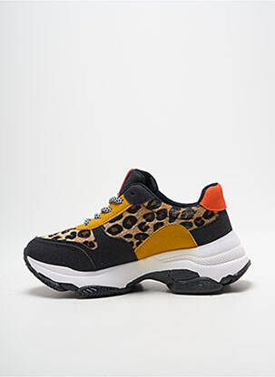 Baskets bout rond talon de 4 à 6cm jaune IDEAL SHOES femme