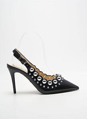 Escarpins tissage satiné talon de 7 à 9cm noir MARQUIIZ femme