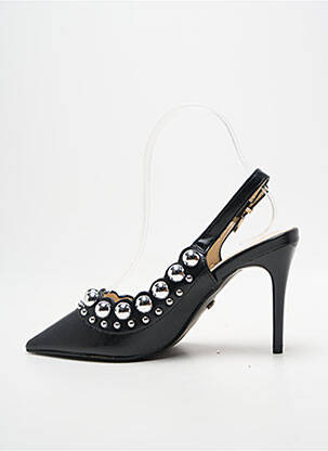 Escarpins tissage satiné talon de 7 à 9cm noir MARQUIIZ femme
