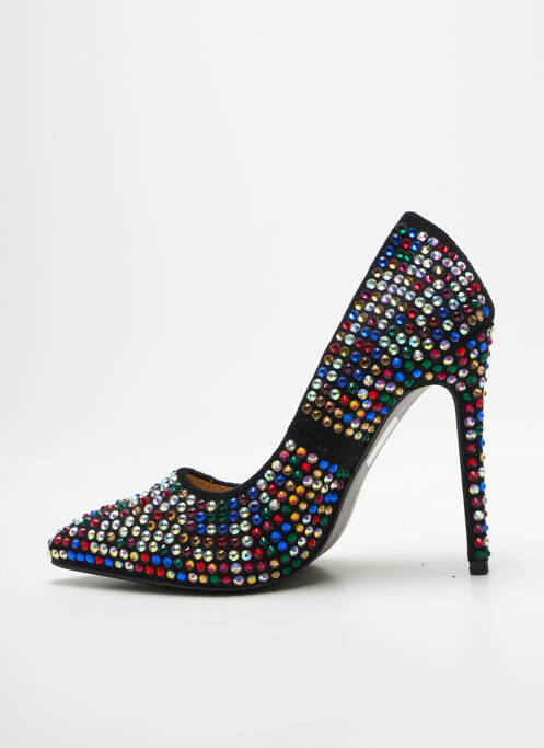 Escarpins tissage satiné talon haut de 10cm et plus noir GIVANA femme