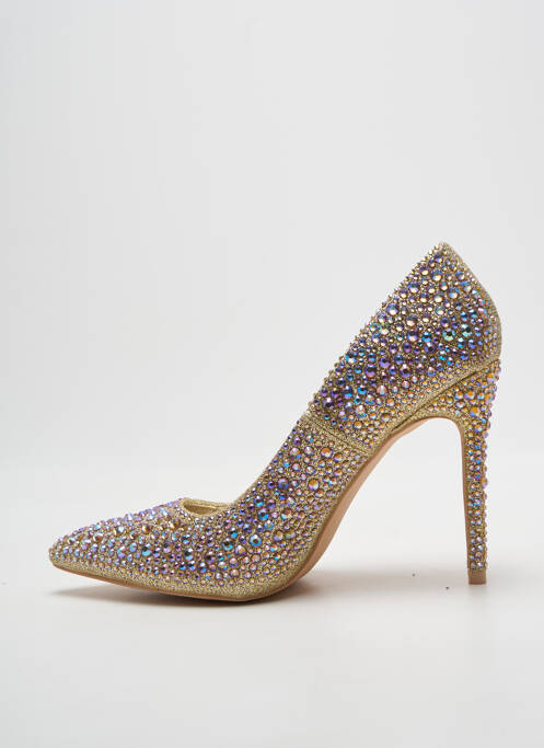 Escarpins bout pointu talon haut de 10cm et plus or MOOW femme