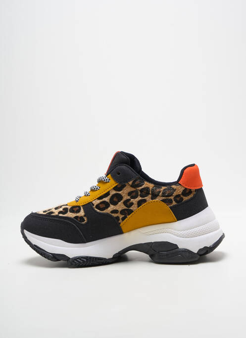Baskets bout rond talon de 4 à 6cm jaune IDEAL SHOES femme