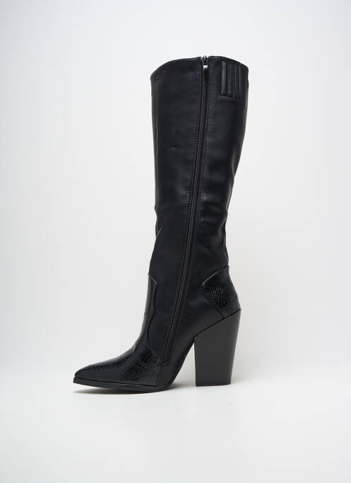 Bottes cubain talon de 7 à 9cm noir IDEAL SHOES femme
