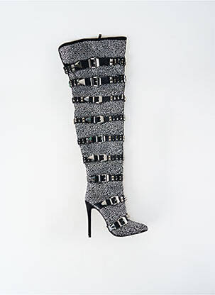 Cuissardes bout pointu talon haut de 10cm et plus noir BELLO STAR femme