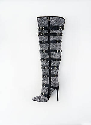 Cuissardes bout pointu talon haut de 10cm et plus noir BELLO STAR femme