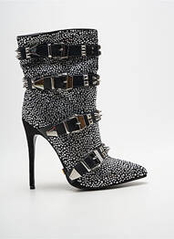 Bottines/boots tissage satiné talon haut de 10cm et plus noir SERGIO TODZI femme