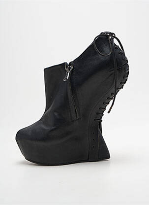 Sandales/nu pieds tissage satiné talon de 4 à 6cm noir CINZIA ARANIA femme