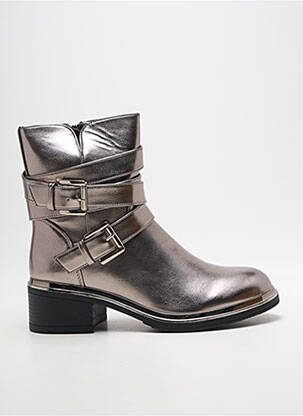 Bottines/boots tissage satiné talon de 4 à 6cm argent POTI PATI femme