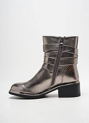 Bottines/boots tissage satiné talon de 4 à 6cm argent POTI PATI femme