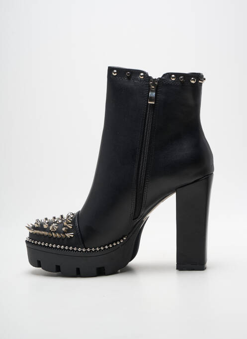 Bottines/boots tissage satiné talon haut de 10cm et plus noir POTI PATI femme