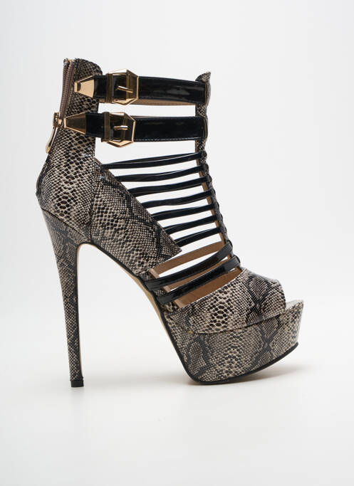 Sandales/nu pieds tissage satiné talon haut de 10cm et plus noir SERGIO TODZI femme