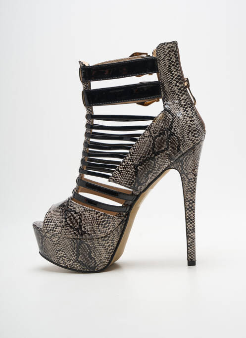Sandales/nu pieds tissage satiné talon haut de 10cm et plus noir SERGIO TODZI femme