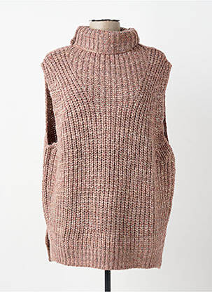 Pull coupe droite manches courtes rose C'EST BEAU LA VIE femme
