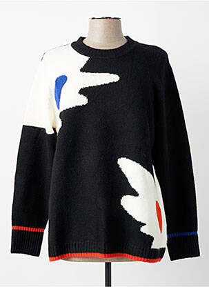 Pull coupe droite manches longues noir SCORZZO femme